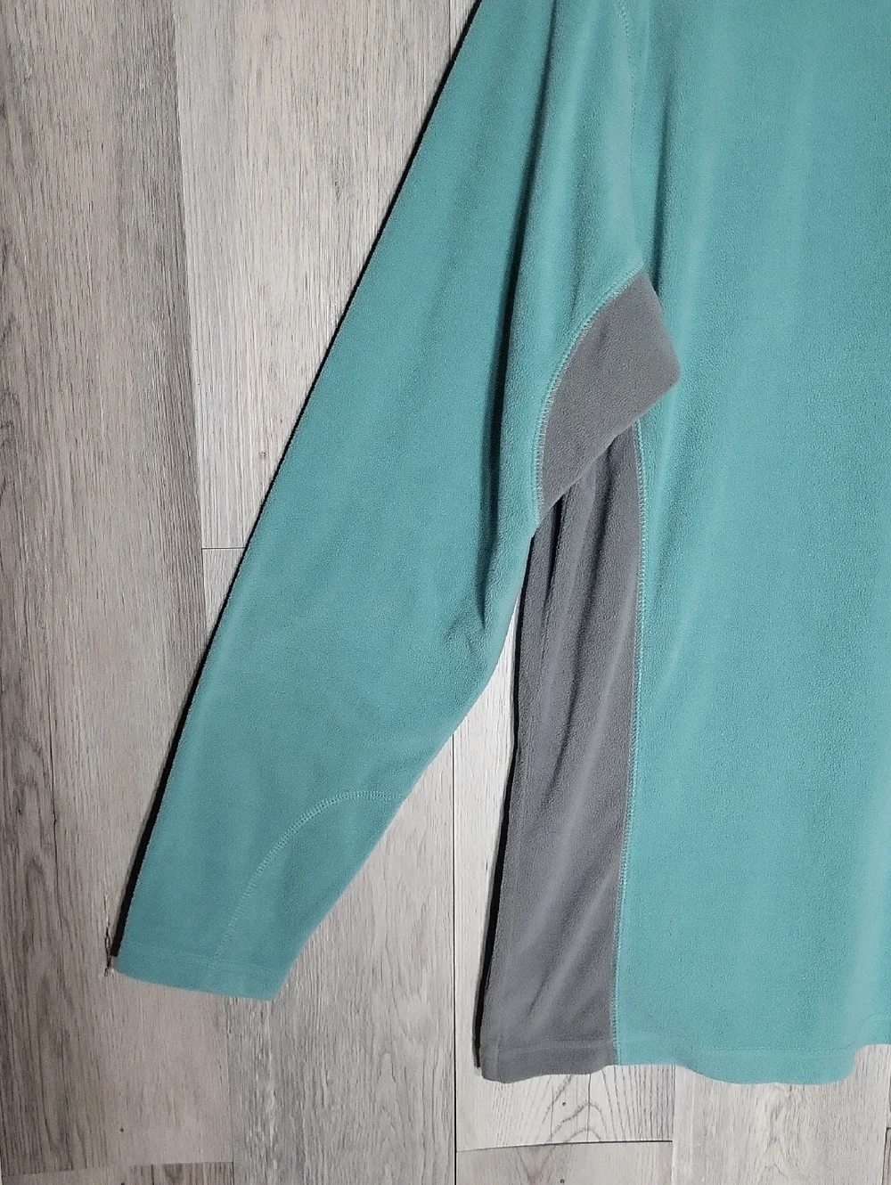 Columbia Pine Ridge Quarter‎ Zip Pullover Mens XK Teal Gray Fleece Lightweight